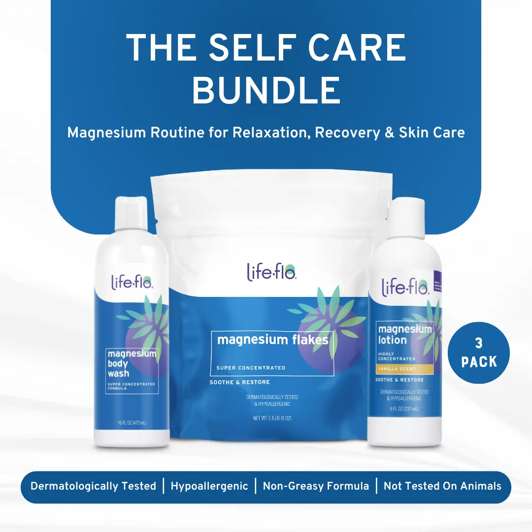 The Self Care Bundle - Magnesium Body Wash, Pure Magnesium Flakes and Magnesium Lotion with Vanilla Scent