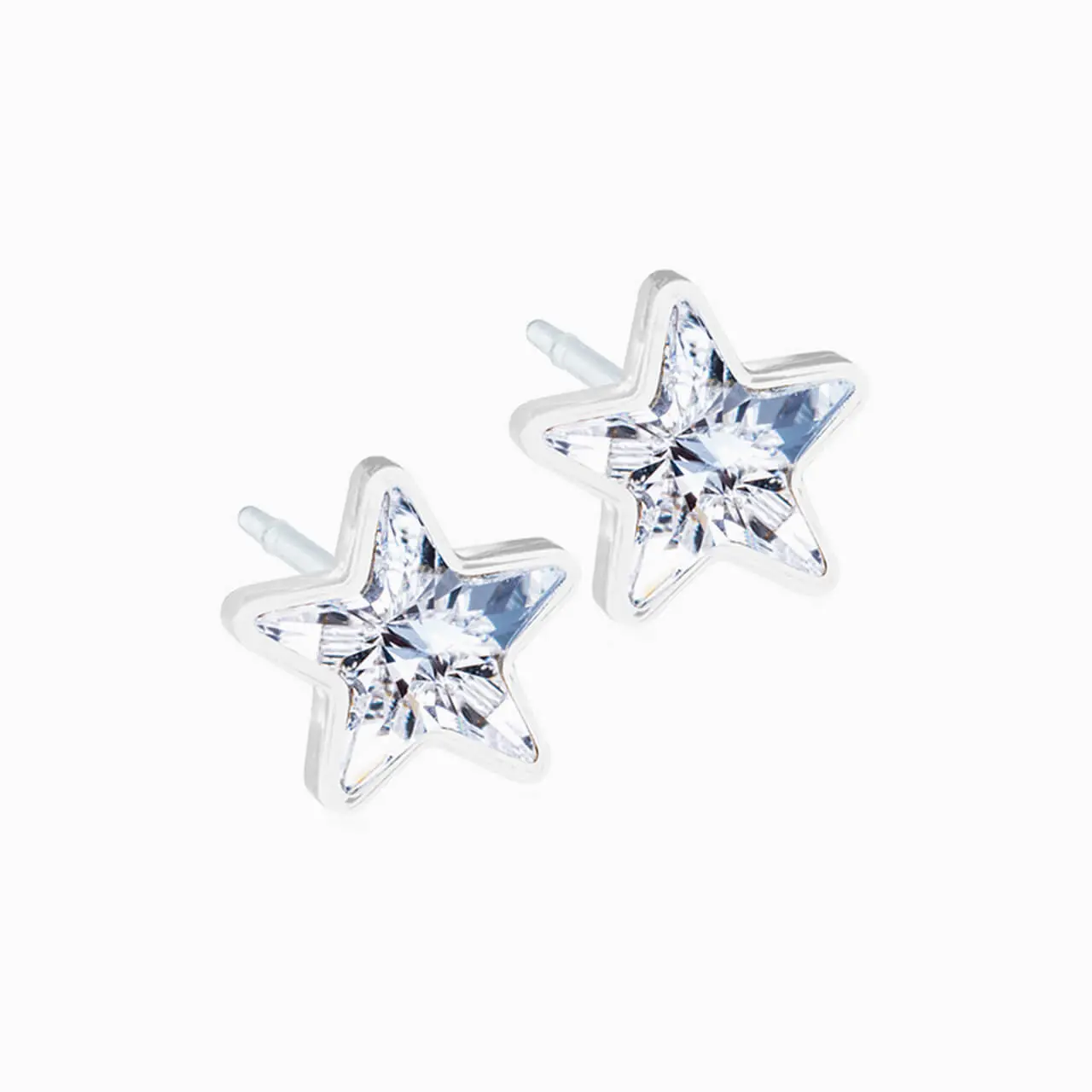 Blomdahl | Nickel Free | Medical Plastic 6mm Star Stud Earrings | Best Choice For Sensitive Ears