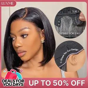 [LIVE]Ready to Go Blunt Cut Bob Closure Short HD Lace Glueless Wig 100% Human Hair Wear Go #DealsForYouDays