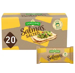 Salmas Salted, 20 packs of 3 Crackers, Oven Baked Corn Crackers, Gluten Free, Non GMO, Kosher Certified