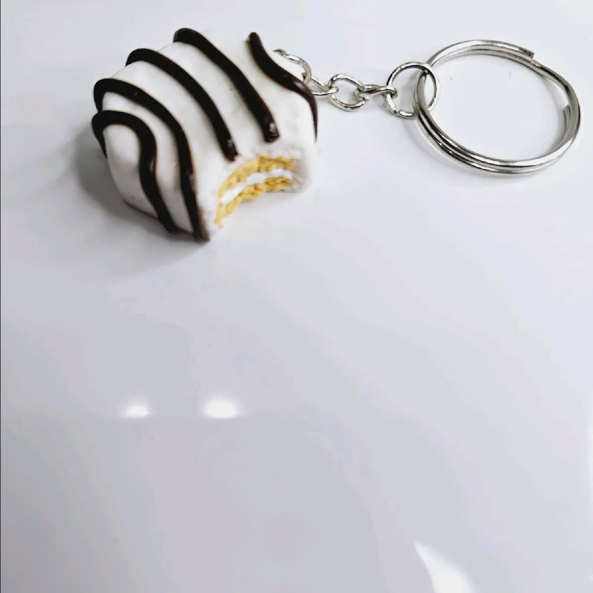 zebra cake keychain - keychain
