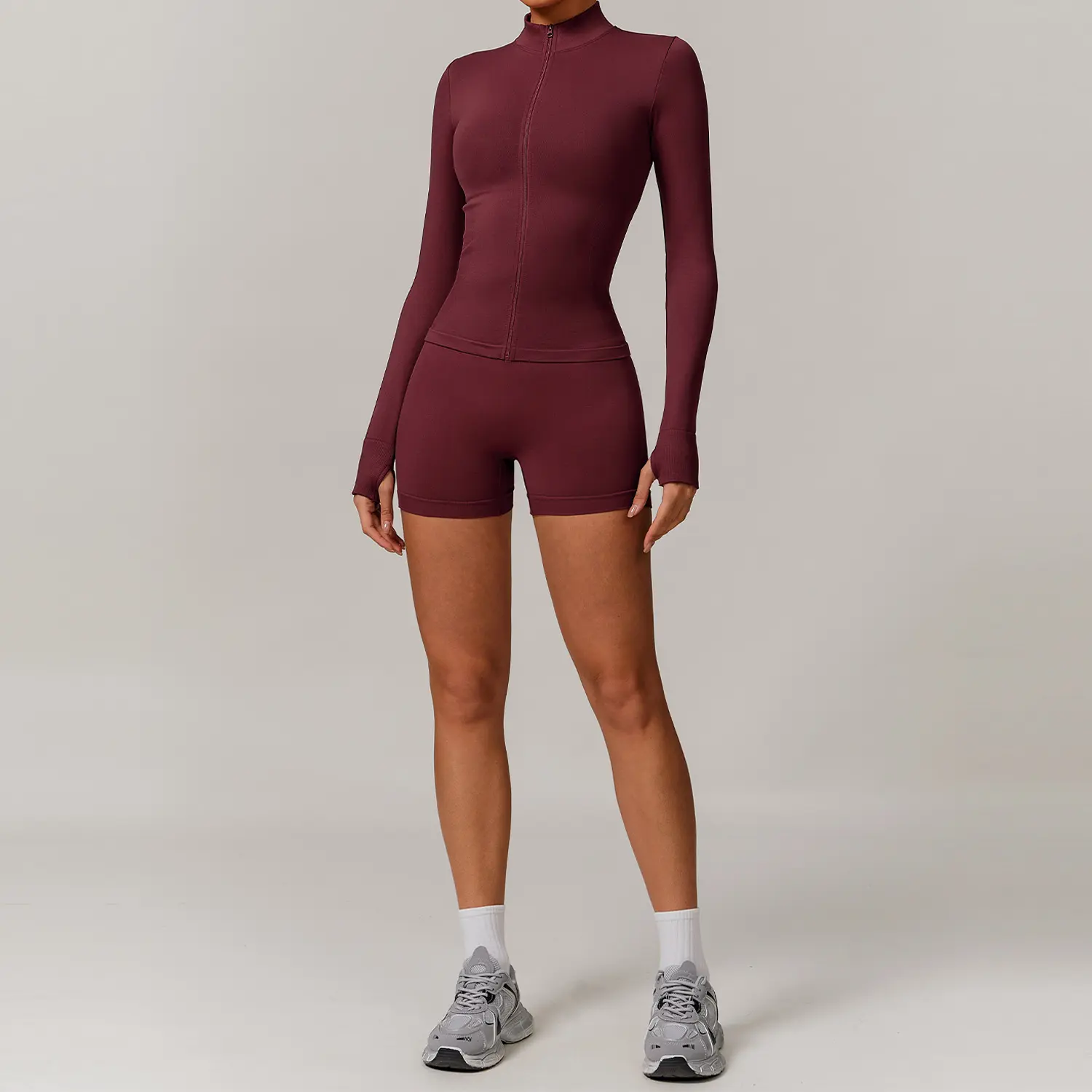 7755 jacket+7137 shorts cherry red