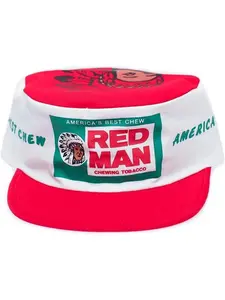 Red Man Painters Hat Redman Vintage 90s Cap Adult Unisex Snap Red/White