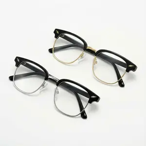 2026 New Anti-Blue Light Eyeglasses for Men & Women, Vintage Fashion Half Frame Semi-Rimless Glasses for Students Computer Workers Everyday Use