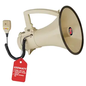 5 Core Megaphone 100W Bull Horn Professional PA Speaker w 2000 Yards Range Loud Siren Voice Amp