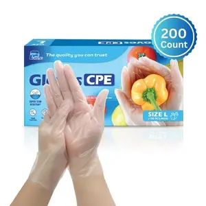 TP Plastic CPE Gloves – Clear, BPA Free, Latex Free, 200 Count – Disposable Gloves for Nail Salons, Spas, Professional Use, Hygienic & Durable