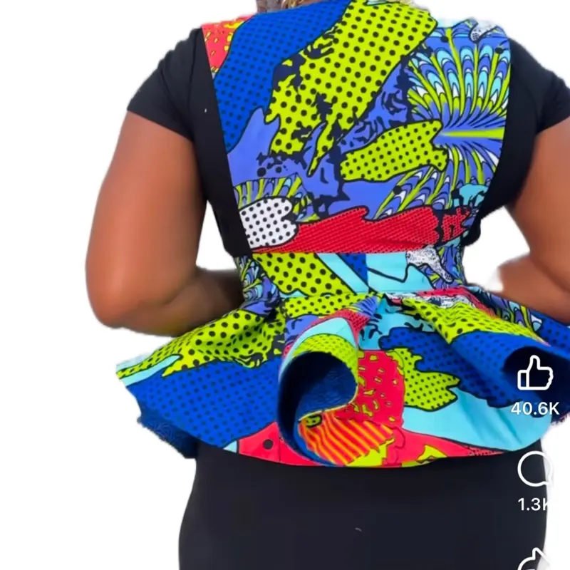 African Ankara Two Sided Jacket - Casual Women's Outerwear with Colorful Patterns and Comfortable Fit - Tops, Coats, Womenswear