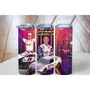 Denny Hamlin NASCAR Tumbler, 20oz Travel Mug, Gift for racing fan