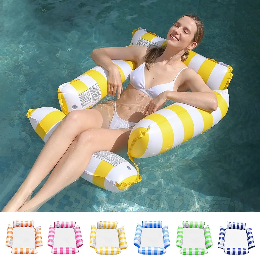 Inflatable Pool Float 4-In-1 Swimming Pool Hammock with Bottom Mesh, Portable Floating Chair Bed for Travel, Hot Tub, Adult Inflatable Lounger Hammock Pool Floats, Pool Float Chairs