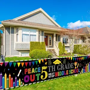 Fifth Grade Graduation Decorations Banner Yard Sign for Elementary School Graduate Outdoor Party Decor