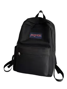 Classic Backpack, Simple Student Bag, School Backpacks, Large Capacity Commuter Laptop Bag, Pure Color Nylon Shoulder Bag with Side Pockets, Durable Nylon Shoulder Bag, Travel Backpack, College School Backpack