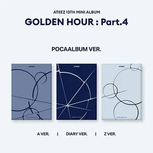 ATEEZ – GOLDEN HOUR : Part.4 (POCAALBUM Ver.) | Official K-Pop Smart Album (QR Card) | A Ver / DIARY Ver / Z Ver (3 Versions) | Photocards + Photo Stand | “Adrenaline” Title Track | ATINY Collectible
