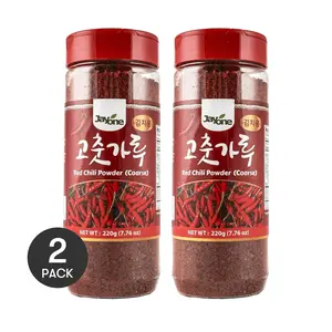 JAYONE Korean Red Pepper Powder - Coarse Grain, 220g x 2 Packs - Authentic Spicy Seasoning for Cooking