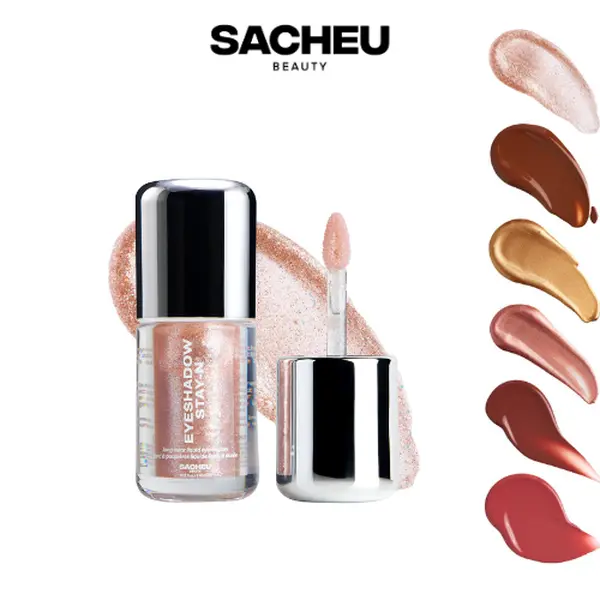 sacheu Eyeshadow STAY-N, buildable and long-lasting eye makeup, crease-proof smooth liquid eyeshadow, Tan eyeshadow palette
