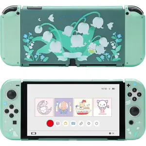 F-APT18  Protective Case for Switch OLED, Hard PC Protective Shell Slim Cover Case Compatible with Nintendo Switch OLED and Joy Con - Lily of The Valley