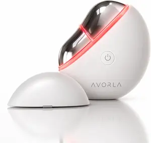 Avorla Gua Sha Glow Tool Cordless Facial Toning Device with Low-Level Current LED & Warming for Eye Face Puffiness Relief 3 Modes Relax Lift Glow for All Skin Types leg massage Daily Gentle Soothing Massager Red-Light Real Glass Glow Beauty Massager neck