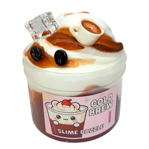 Cold Brew Slime 10 Fl Oz Clear and Butter Slime Made In USA Scented Slime