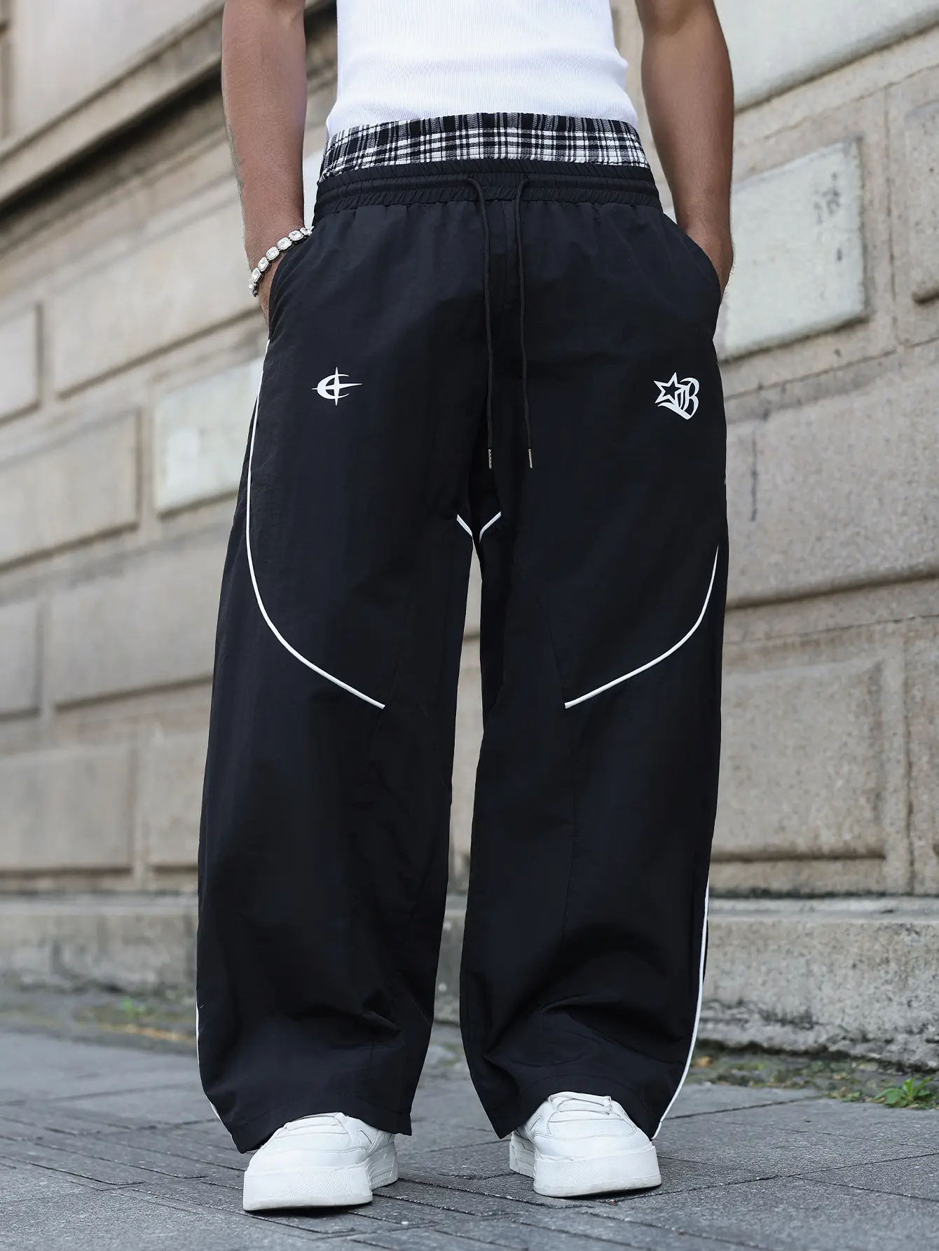 Best Spring Baggy Trousers, Loose Print Parachute Pants Big Wide Leg Streetwear Sweatpants for Skateboarding Casual Outings Y2K Fashion