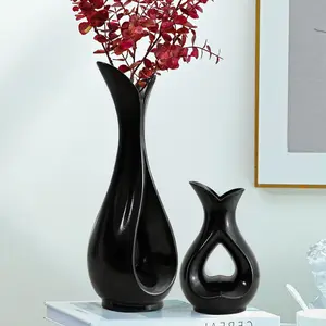 2PCS Luxury Plastic Flower Vase, Simple Modern Home Decor, Water Culture Fresh Flowers Arrangement, Living Room Dining Table Decoration, Abstract Vase Set