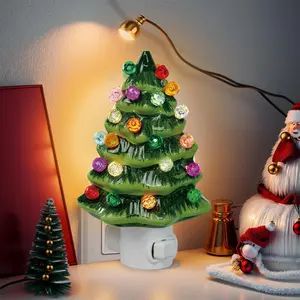 Christmas Tree Shaped Night Light, 1 Count Decorative Colorful Light with Rotatable Plug, Plug and Play Night Light with on/Off Switch for Home Bathroom Bedroom Decor