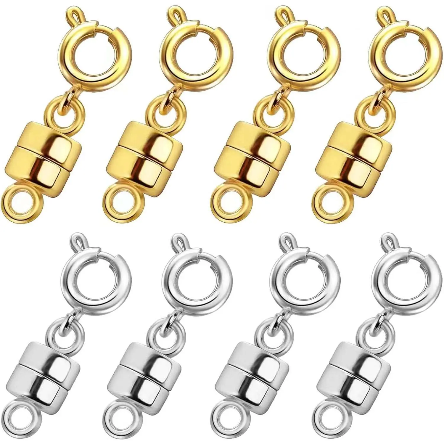 Magnetic Necklace Clasps and Closures 18K Gold and Silver Plated Bracelet Converter Clasp,Suitable for Necklaces Chain Extender
