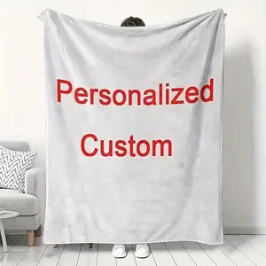 1pc Custom Photo Personalized Family Blanket - Ideal Gift for Holidays, Birthdays & Anniversaries - Warm, Comfortable, Perfect for Home, Travel & Office Use