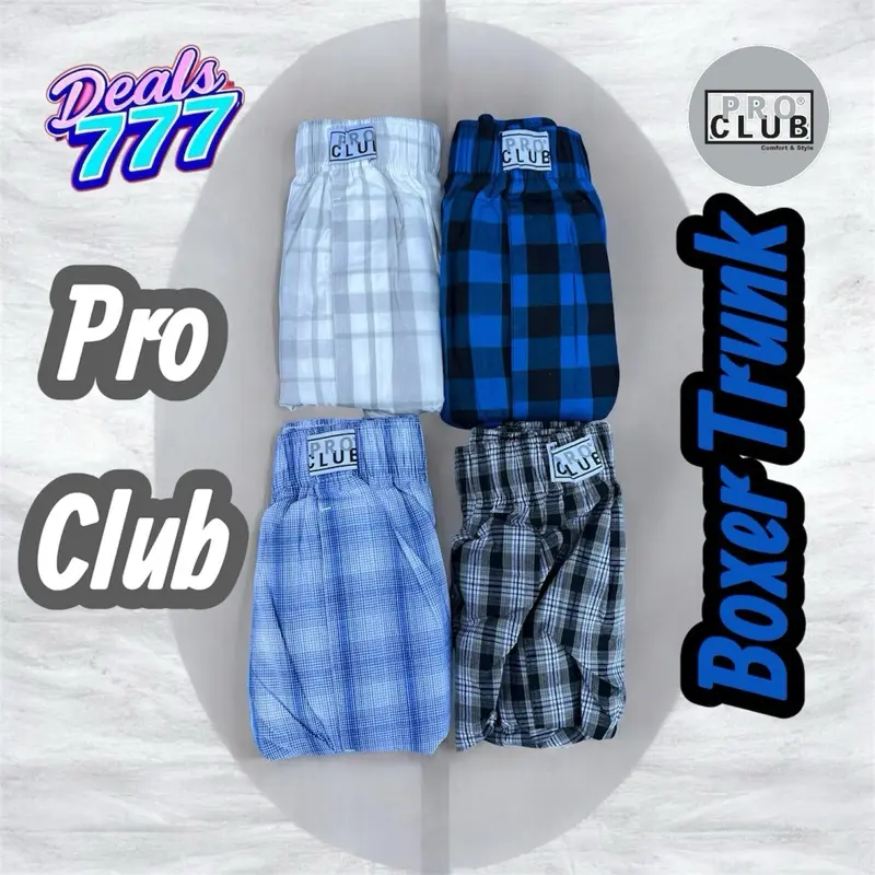 Pro Club Men's Classic Fit Woven Boxer Shorts, 3-Pack Underwear in Assorted Patterns, Cotton-Polyester Blend with Elastic Waistband & Functional Fly, Menswear