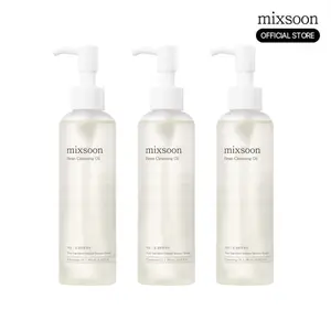 [mixsoon Official] Bean Cleansing Oil Trio (6.59 fl.oz/195ml x 3) - Makeup Remover for Oily Skin, Korean Skin Care Daily Deep Cleansing