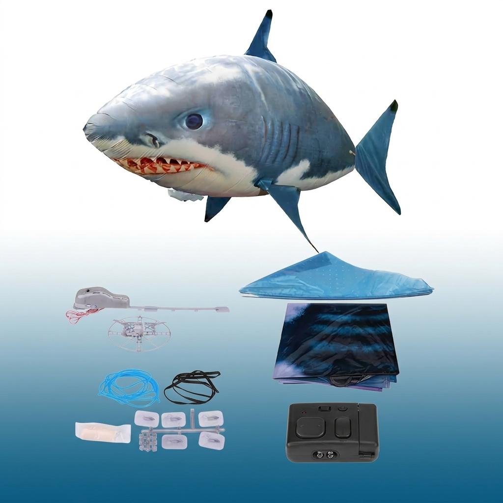 Remote-controlled shark toy, swimming fish, infrared remote-controlled animal toy, flying balloon, clownfish toy, party decoration balloons, anti-gravity indoor toy that floats in the air