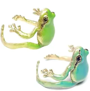 Fashionable Tree Frogs Rings Adjustable Open Rings High Polish Jewelry for Men and Women Stylish Party Ornament