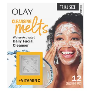 Olay Cleansing Melts + Vitamin C - Gentle Toning and Refreshing Face Wash, 12 Count