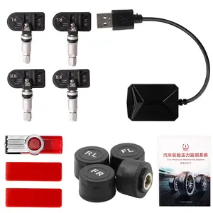 Wireless Transmission TPMS! USB Android Tire Pressure Monitoring with 4 Sensors Tpms Sensor Replacement