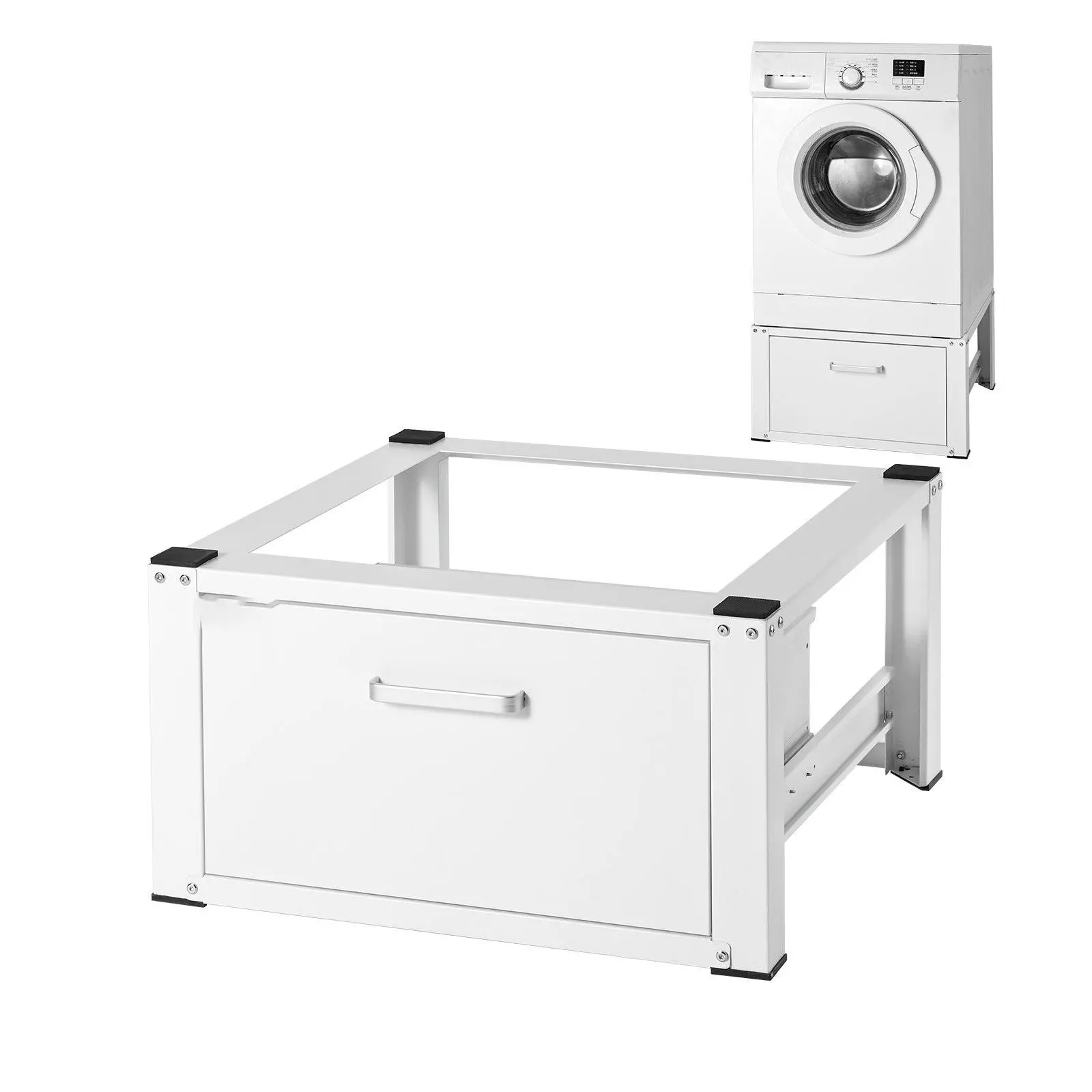 27" Wide Laundry Pedestal (14.4" Height) – Universal Washer & Dryer Base Stand, 660-LBS Capacity, with Drawer & Accessories