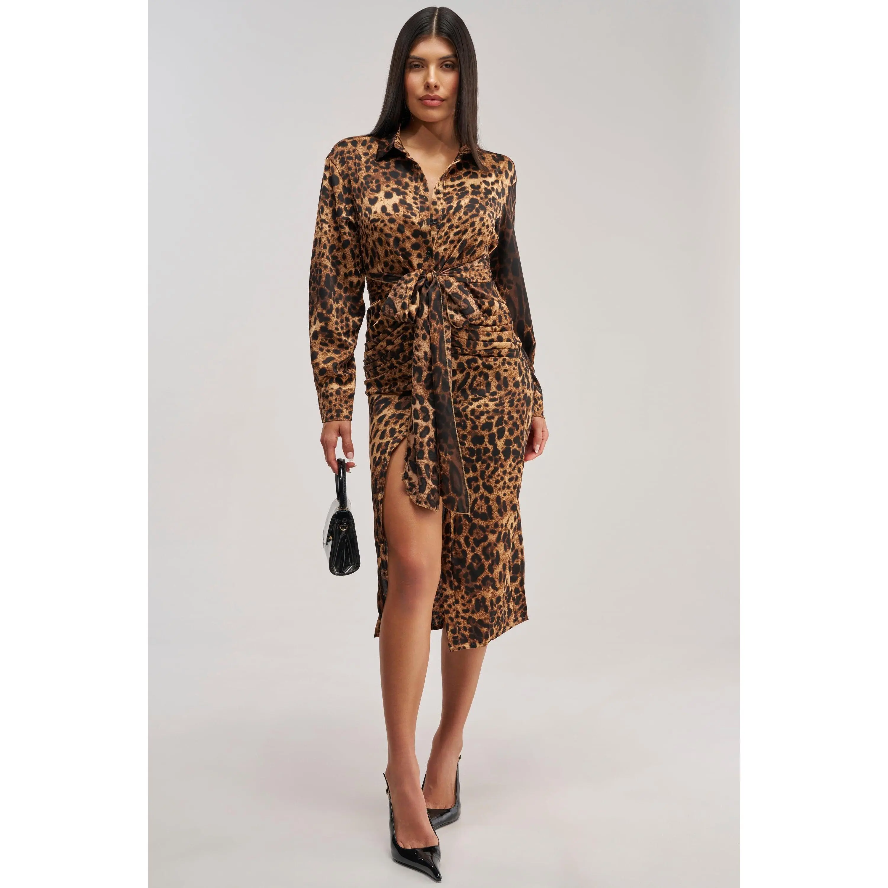 GOLDEN RADIANCE CHEETAH MIDI DRESS GOLDEN RADIANCE CHEETAH MIDI DRESS