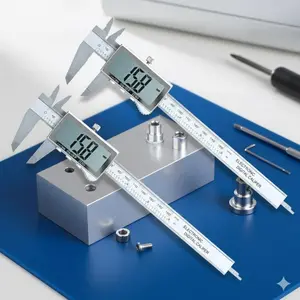 High Precision Digital Caliper 0-150mm LCD Display Electronic Vernier Micrometer Tool with Auto-Off & Unit Conversion for DIY Craft Workshop Home Use, ABS Plastic Lightweight Durable Design