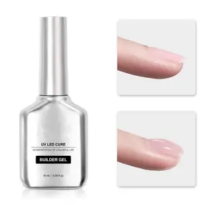 Clear Builder Gel for Nails 16ml Nail Strengthener in a Bottle Nail Extension Hard Gel Soak Off Long Lasting UV Light Cure Base Coat Top Coat Needed
