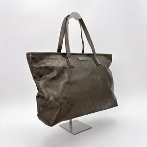 Pre-owned GUCCI Canvas Tote Bags Bronze GG Imprime Tote Bag