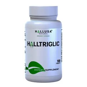 HALLUSA NATURAL Halltriglic Hallusa Natural Supplement Dietary Omega 3 Cholesterol Fish Oil EPA DHA 100 Tablets for Cardiovascular Health