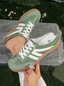 Comfortable Slip-On Half-Slip Flat Casual Couple Sneakers, Men & Women Fashion Sport Walking Shoes, Easy Wear, Perfect for All-Day Comfort