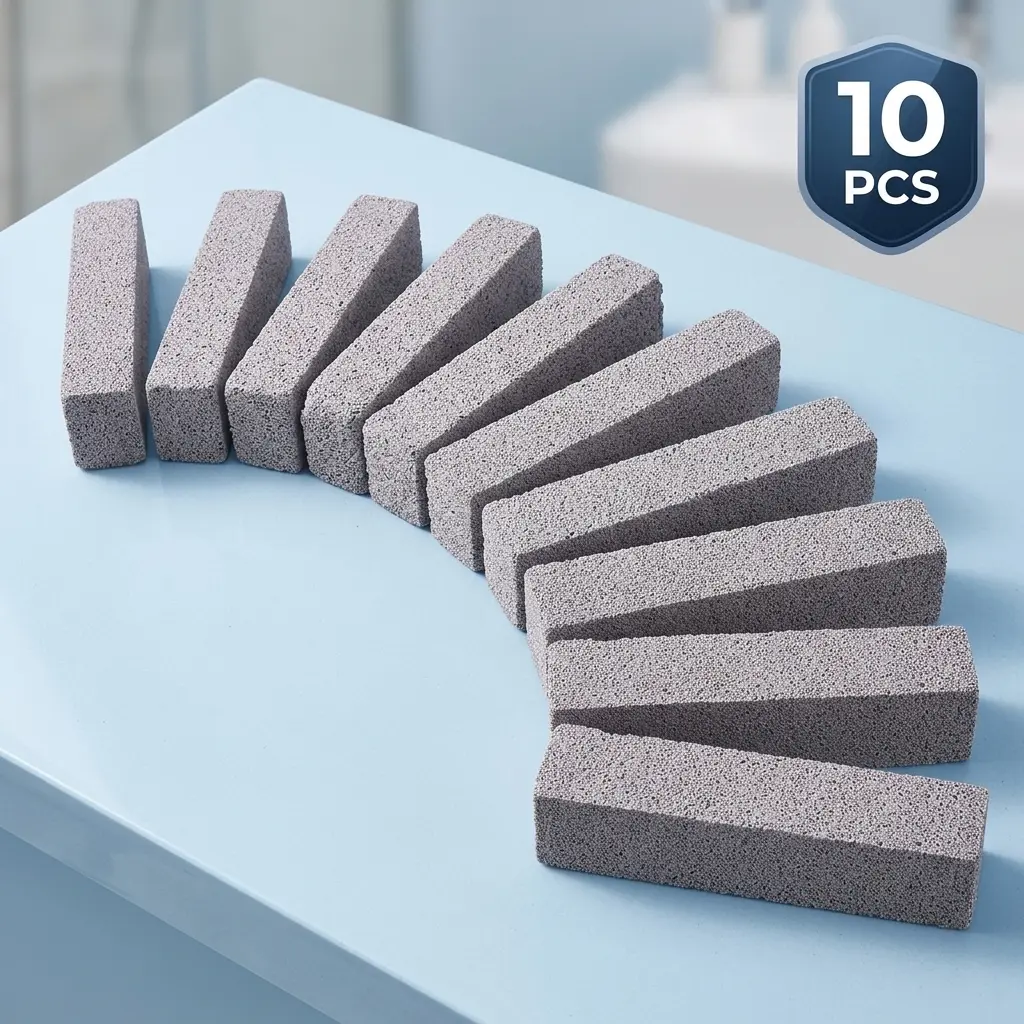 10 Pcs Reusable Pumice Scouring Pad Cleaning Stones (5.9x1.4x0.9 in) - Versatile functionality suitable for home kitchen use，pumice stone，toilet bowl cleaning，Pumice Scouring Pad Cleaner Stones，toilet clean bowl stick (sponges and cleaning pads) Tool