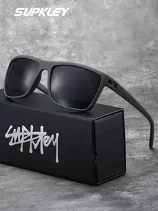 SUPKLEY Minimalist Sports Style Men's Sunglasses Are Comfortable To Wear With Tr90 Rectangular Frame, Sturdy And Integrated Nose Support, Driving And Cycling Party Polarized Sunglasses, The Best Choice For Gifts, Lightweight Durable Sunglasses