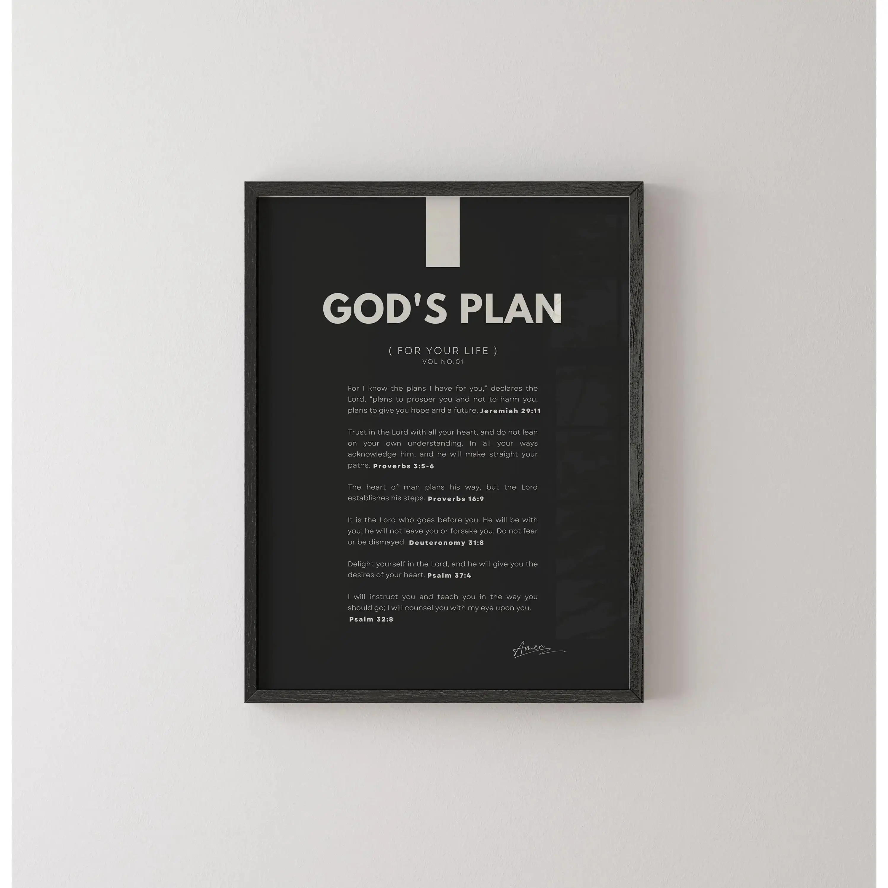 God's Plan for Your Life |   God's Promises Poster |   Bible Verse Poster |   Modern Christian Poster |   Christian Art Poster |   Scripture Poster, you can choose to buy just the poster or with a black frame; the prices differ.
