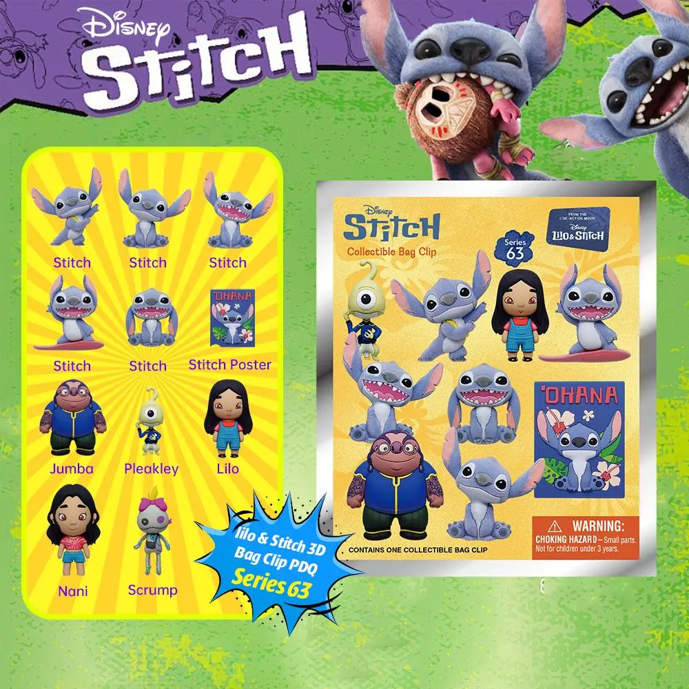 Disney Official Licensed Stitch Mystery Blind Box 3D Keychain Pendant Bag Accessory Stitch Movie Merchandise Must-Have For Disney Collectors Surprise Your Loved Ones With Cute Disney Merch