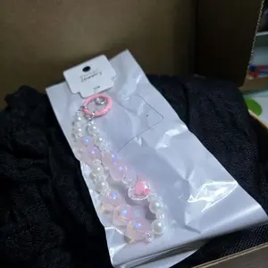 Pink Beaded Wristlet