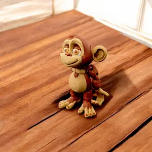 3D-printed cute monkey figurine—perfect for bedroom desks, office decor, or as a collectible, Animal Collectibles. A cute and creative gift suitable for all occasions. Articulated Monkey Figurine