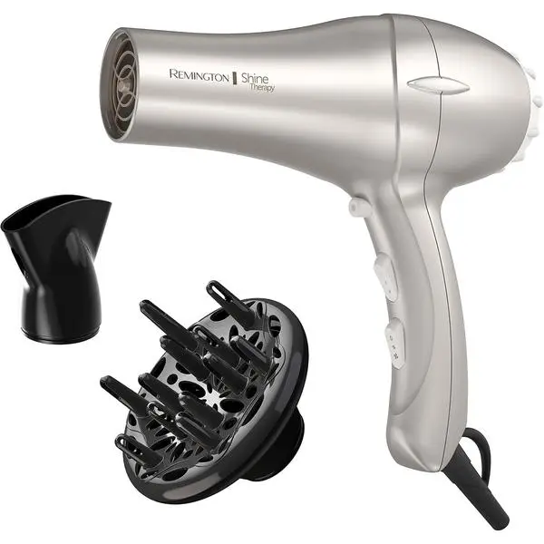 Remington Shine Therapy Hair Dryer, 1875W Ionic Ceramic Blow Dryer | Infused with Argan Oil and Keratin for Healthy-Looking Hair, Ceramic Technology for smooth, frizz control