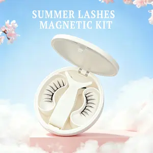 Honey V-Eyes Soft Magnetic Reusable Eyelashes | All-in-One Box Brown Magnetic Lashes  Extensions with Applicator & Mirror Storage Case | Glue-Free Eyeliner-Free Reusable Natural Look | Soft Ultra-Comfortable 1 Set ( 4 PCS ) makeup #SummerVibes