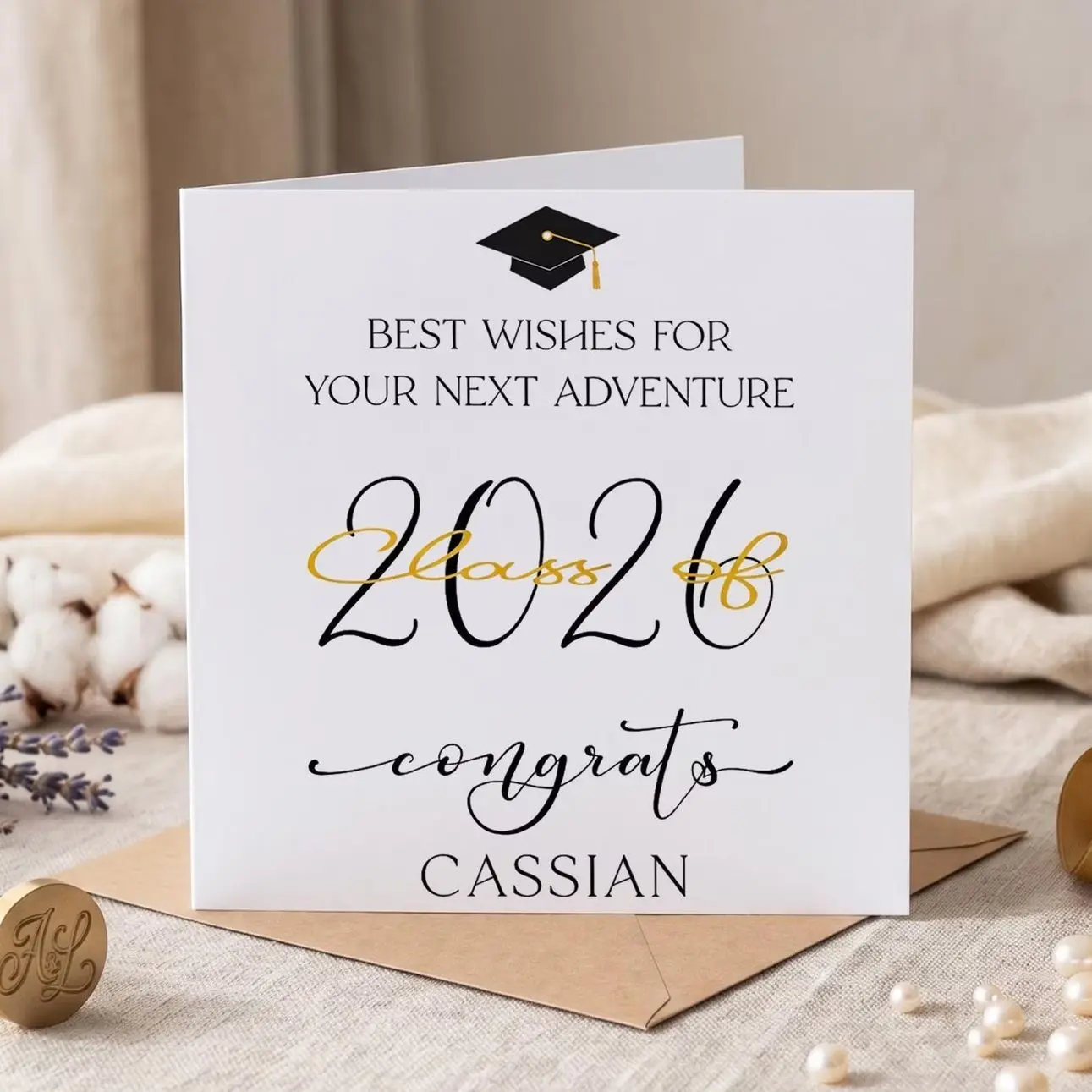 Personalized Congrats Grad Card For Graduate,Custom Class Of 2026 Greeting Card,Graduation Card,  High School Or College Graduation Gift