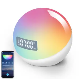 Smart Sunrise Alarm Clock,Baby Sound Machine Clock, Dual Alarms & Snooze - Fun RGB Lights(7th Gen), App Controlled, Perfect Sleep Solution Colorful Decor