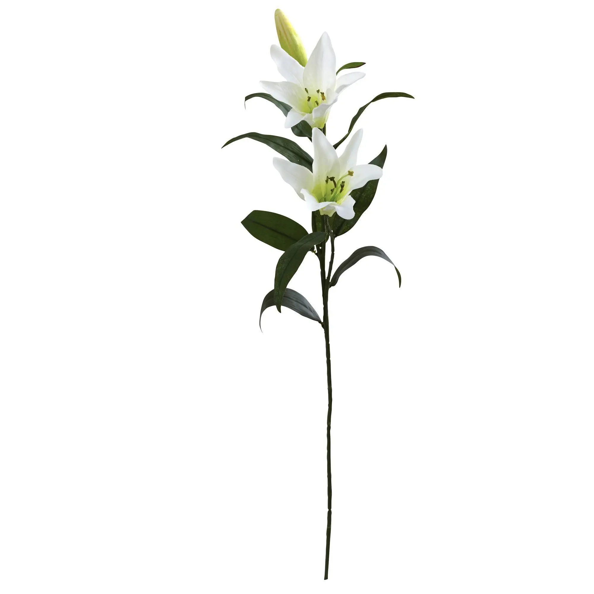 12-Piece 26.5in Light Green Artificial Lily Flower Bouquet, Nature-Inspired Plants for Home Decor, Floral Decor Accents (Kitchen, Vase, Room), Set Pack